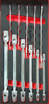 T40994 Набор шарнирных и рожковых ключей, 11пр в мягком ложементе T40994 Набор шарнирных и рожковых ключей, 11пр в мягком ложементе