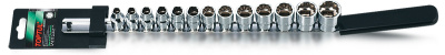 Набор головок 3/8" 12-гранных 7-21 мм, 13 предметов, на планке TOPTUL GAAQ1312