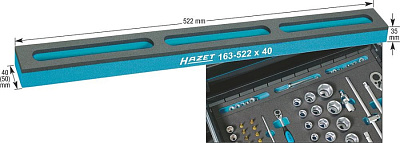 Ложемент из мягкого пенопласта с 3-мя отделениями HAZET 163-522X50